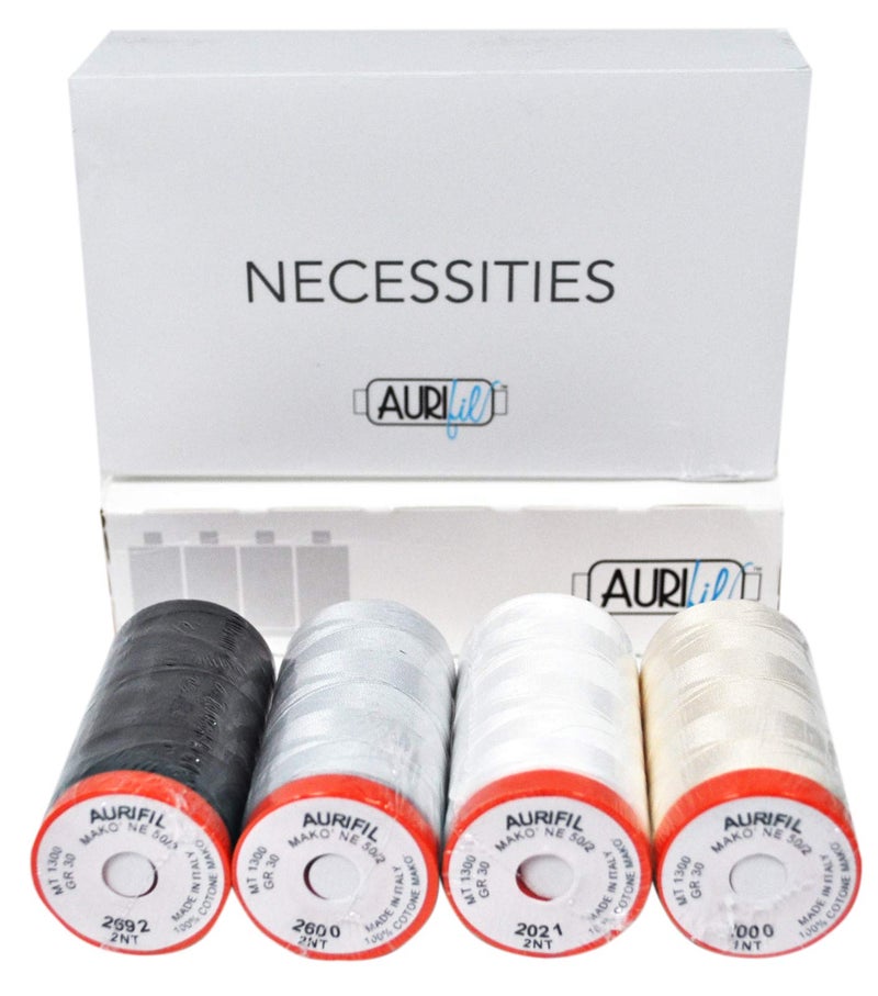 مجموعة خيوط Aurifil Necessities - 4 بكرات متنوعة